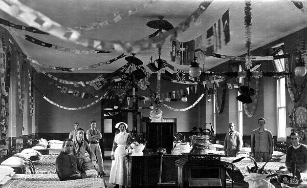 Christmas Decorations most probably at 3rd Northern General Base Hospital, Broomhall, World War I