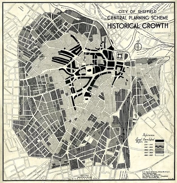 City of Sheffield Central Planning Scheme, Historical Growth, 1938