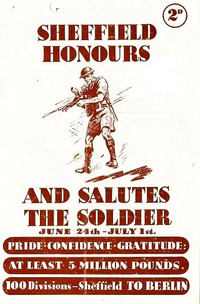 Cover of programme for Sheffield Honours and Salutes the Soldier Week, June 24th-July 1st 1944