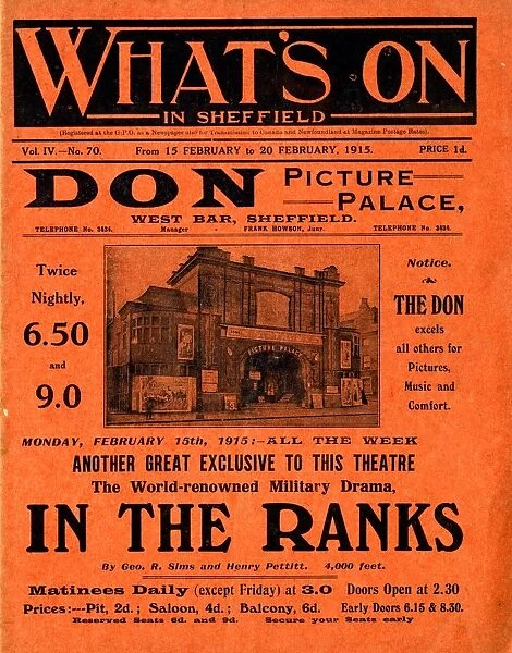 Don Picture Palace cinema, West Bar, Sheffield, 1915