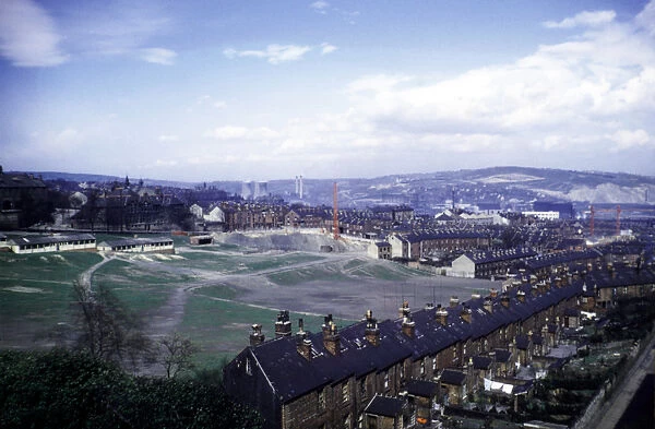 Don Valley from Crookes Valley Road showing Crookesmoor Recreation Ground (latterly called the Ponderosa), 1954