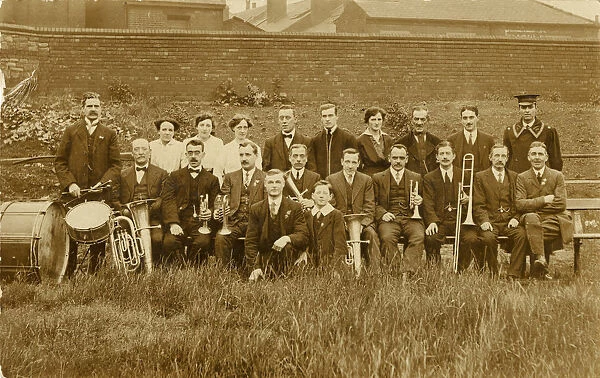 employees and musicians, Olympia Skating Rink, Bramall Lane, Sheffield, c. 1911