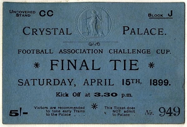 FA cup final ticket - Sheffield United versus Derby County, 1889