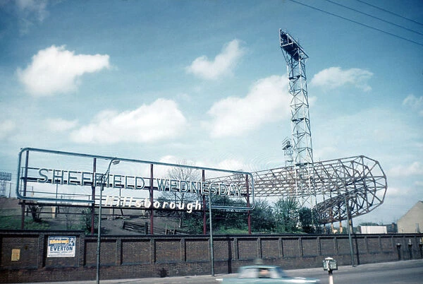Football stand at Hillsborough football ground from Penistone Road North, 1961