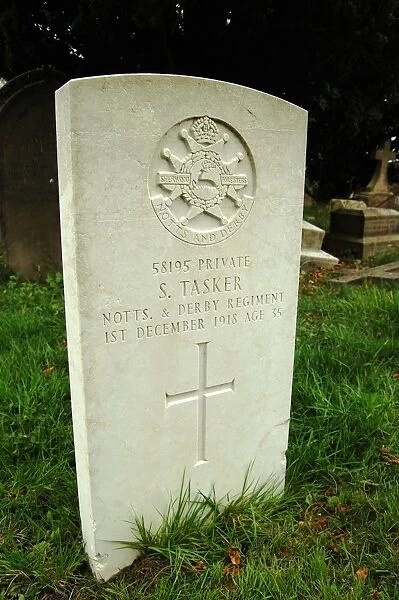 Gravestone of Saville Tasker (d. 1918), Dore graveyard, 2012