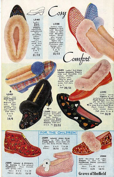 J. G. Graves mail order catalogue: Christmas slippers, 1959