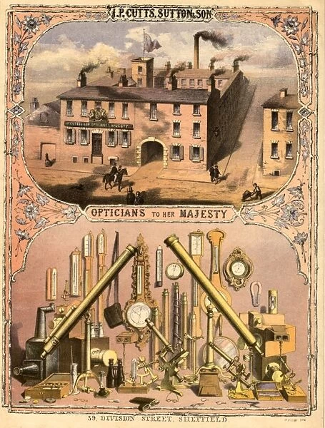 J. P Cutts, Sutton and Son, Optical Instrument Makers, 39 Division Street, c. 1858