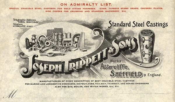 Joseph Trippett and Sons, Steel Castings Manufacturers, Coleridge Road, Attercliffe, Sheffield, Yorkshire, c. 1900