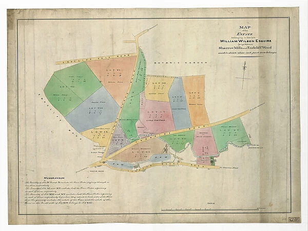 Map of the estate belonging to the late William Wilson, c. 1850