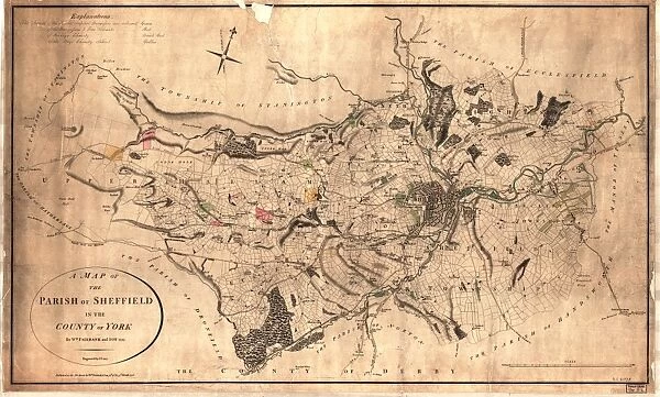 Map of the parish of Sheffield by W. Fairbank and Son (engraved by J. Cary), 1795