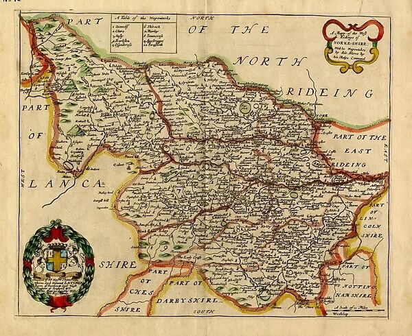 Map of the West Riding of Yorkshire, Richard Blome, 1673