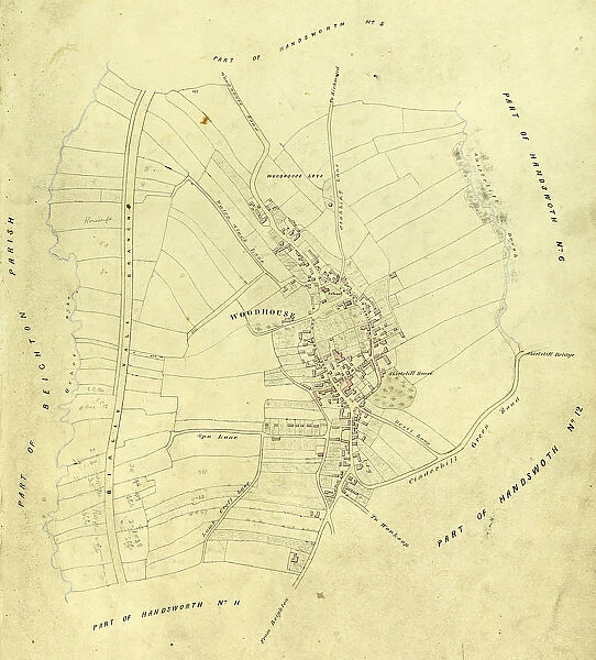 Map of Woodhouse, Sheffield, Yorkshirec. 1855