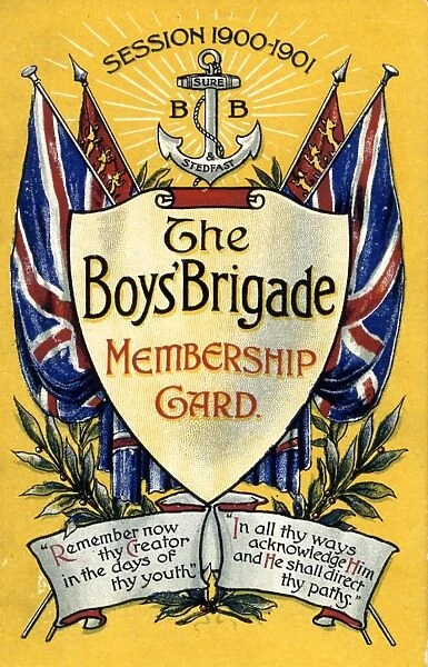 Membership card of John Morton, 18th Sheffield Company, Boys Brigade, 1900