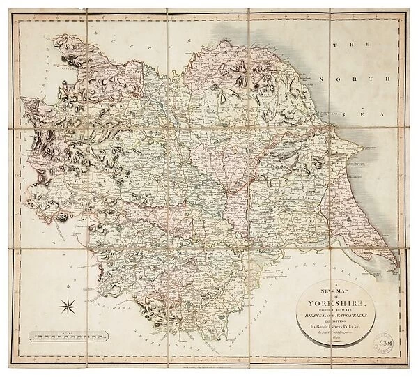 New map of Yorkshire divided into its Ridings, surveyed 1815-1817
