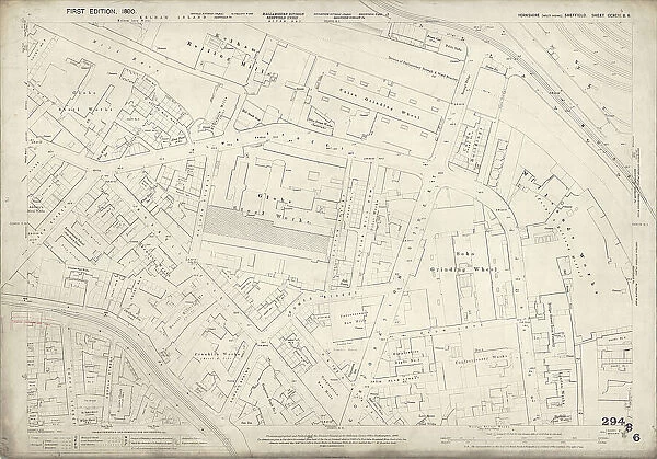 Ordnance Survey Map, Alma Street  /  Netherthorpe area, Sheffield, 1889 (Yorkshire sheet 294. 8. 6)