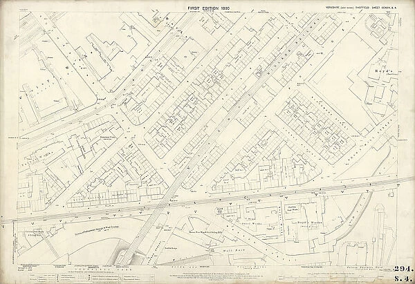 Ordnance Survey Map, Attercliffe area, Sheffield, 1889 (Yorkshire sheet 294. 8. 4)