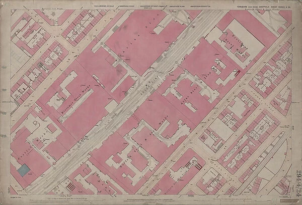 Ordnance Survey Map, Carlisle Street East and Savile Street East area, Sheffield, 1889