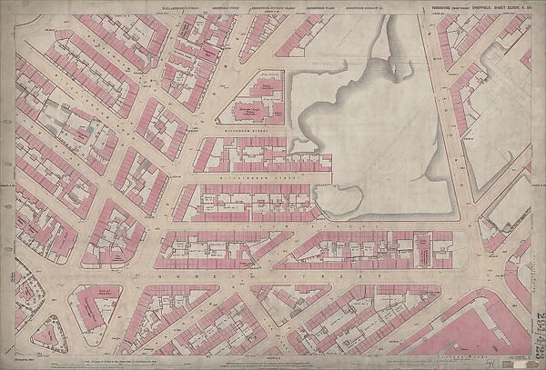 Ordnance Survey Map, Gower Street area, Burngreave, Sheffield, 1889 (Yorkshire sheet No. 294. 4. 23)