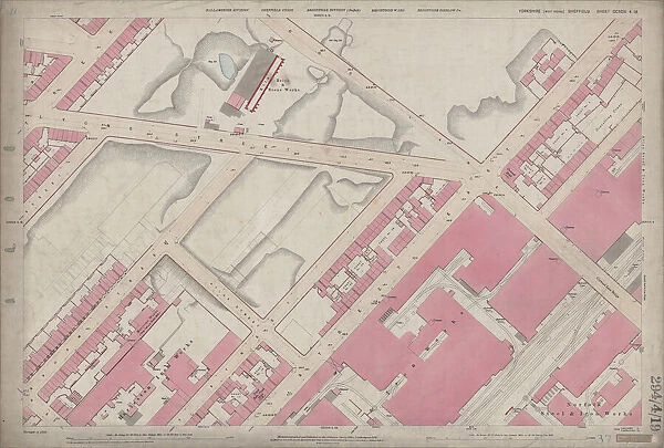 Ordnance Survey Map, Lyons Street  /  Carlisle Street area, Sheffield, 1889 (Yorkshire sheet no. 294. 4. 19)