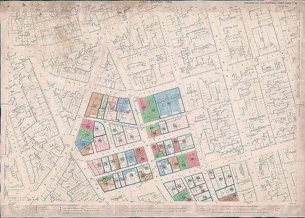 Ordnance Survey Map, Sheffield, Eldon Street  /  West Street area, 1889 (Yorkshire sheet 294. 7. 25)