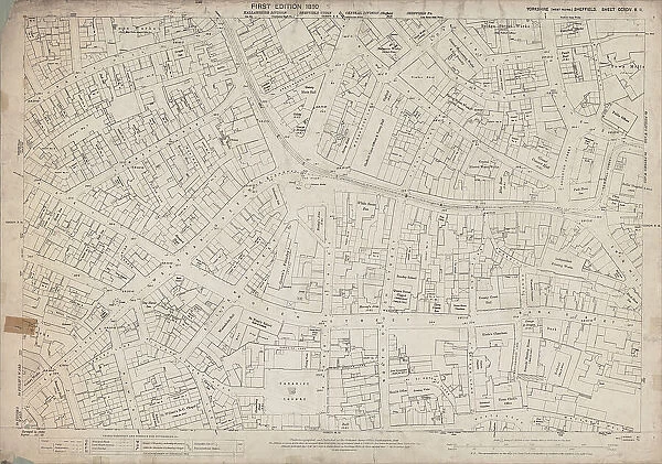 Ordnance Survey Map, West Bar area, Sheffield, 1889 (Yorkshire sheet 294. 8. 11)