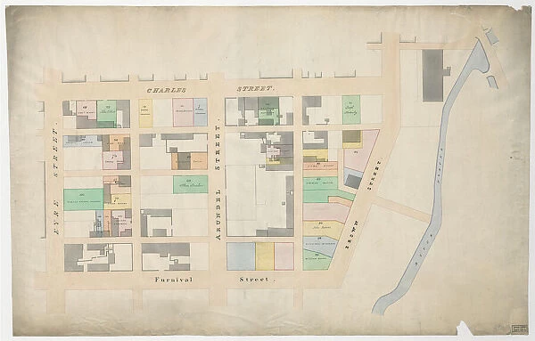 Plan of Arundel Street, Charles Street, etc, Sheffield, c. 1829