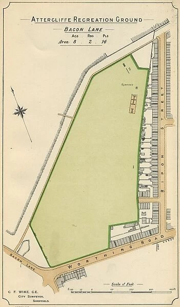 Plan of Attercliffe Recreation Ground (Worthing Road  /  Ripon Street  /  Woodbourn_Road), 1897