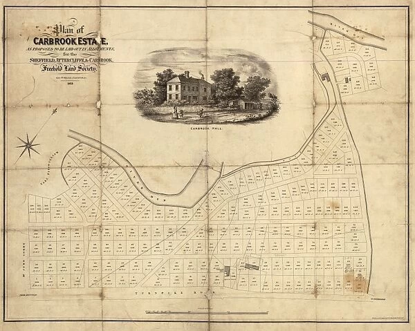 Plan of the Carbrook Estate as proposed to be laid out in allotments, for the Sheffield, Attercliffe and Carbrook Freehold Land Society. Geo W. Wilson, surveyor, etc. 1853