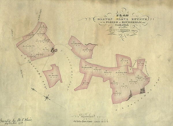 Plan of the Dalton Parva Estate in the parish of Rotherham and county of York, the property of F W T V Wentworth, 1851