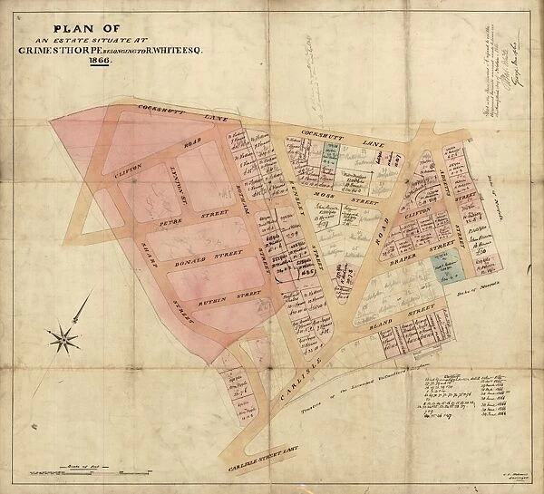 Plan of an Estate situate at Grimesthorpe belonging to Robert White esquire, 1866