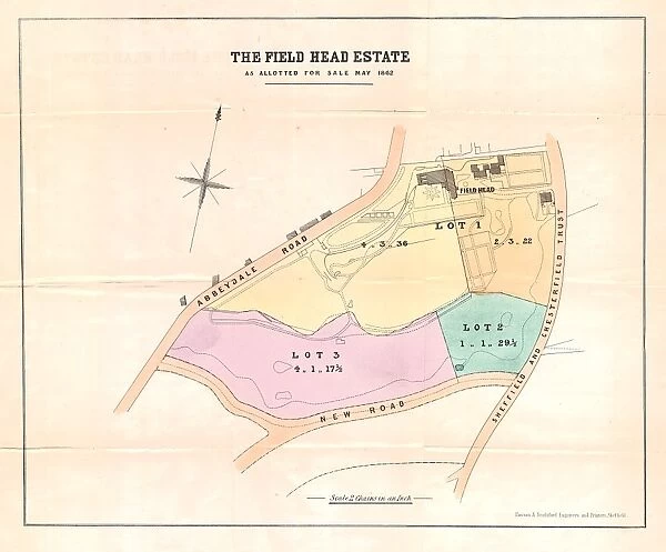 Plan of the Field head Estate for sale by auction, 1862