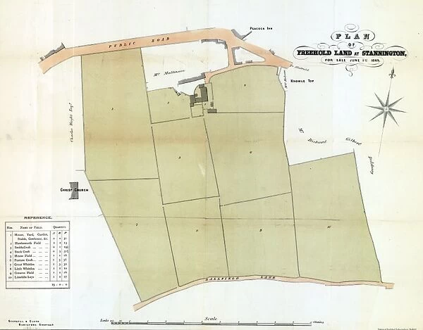 Plan of freehold land for sale at Stannington (Knowl Farm), 1869