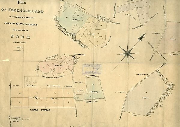 Plan of freehold land in the township of Bradfield, parish of Ecclesfield, and county of York, allotted for Sale, by Paul Bright, 1842