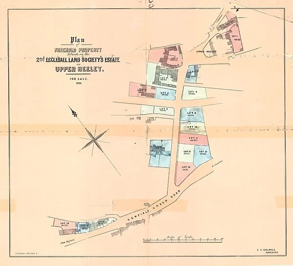 Plan of freehold property situate on the 2nd Ecclesall Land Societys Estate at Upper Heeley, 1861