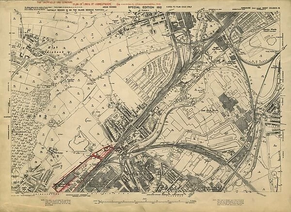 Plan of lands at Grimesthorpe by The Sheffield Gas Company, 1929