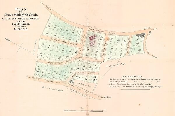 Plan of Norton Cliffe Field Estate laid out in building allotments, 1856