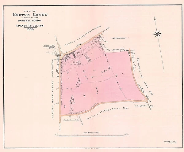 Plan of Norton House situate in the parish of Norton and County of Derby, 1868