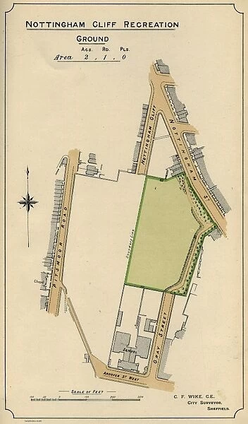 Plan of Nottingham Cliff Recreation Ground, 1897