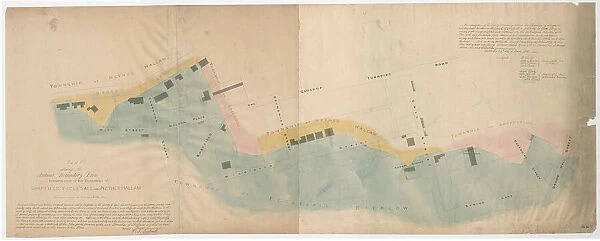Plan shewing the antient [sic] boundary line between part of the townships of Sheffield, Ecclesall and Nether Hallam, 1834