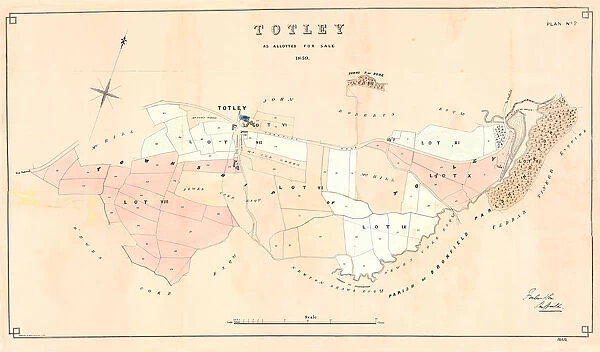 Plan of Totley as allotted for sale, 1859