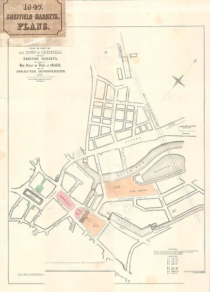 Plan of part of the Town of Sheffield shewing the existing markets, the property of His Grace the Duke of Norfolk, and the Projected improvements, 1847