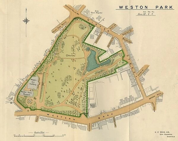 Plan of Weston Park, Sheffield, 1897