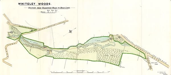 Plan of Whiteley Woods (Part 2) -Whiteley Woods (Part 2) - section from Oakbrook Road to Dead Lane, 1897