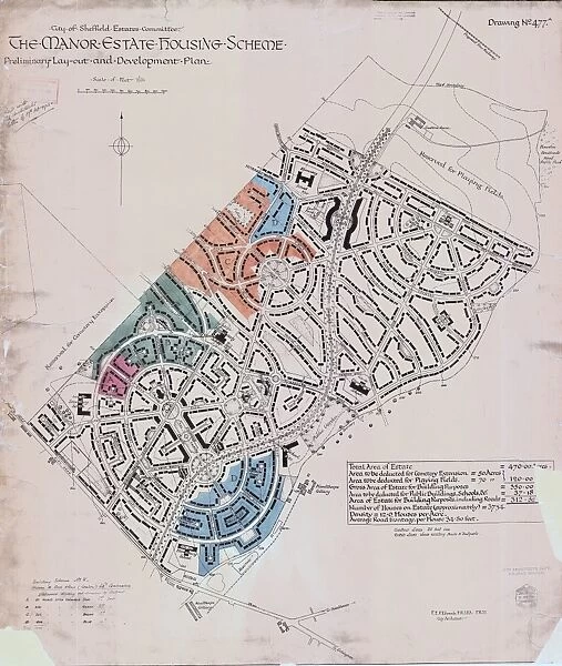 Preliminary layout and development plan of the Manor Estate Housing Scheme, 1924