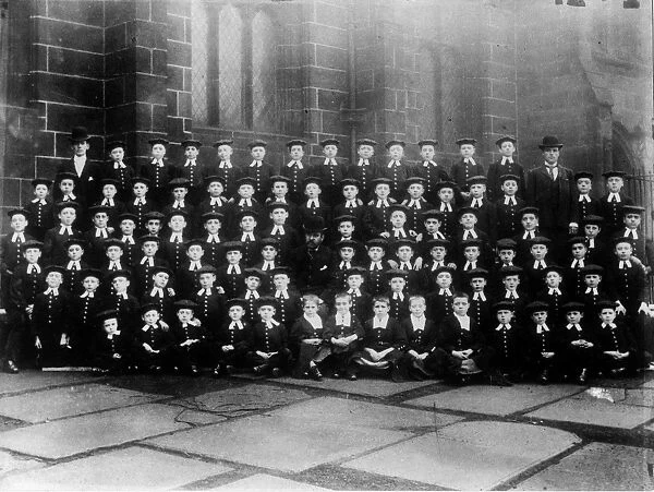 Pupils from the Boys Charity (Blue Coat) School, Sheffield, c. 1880