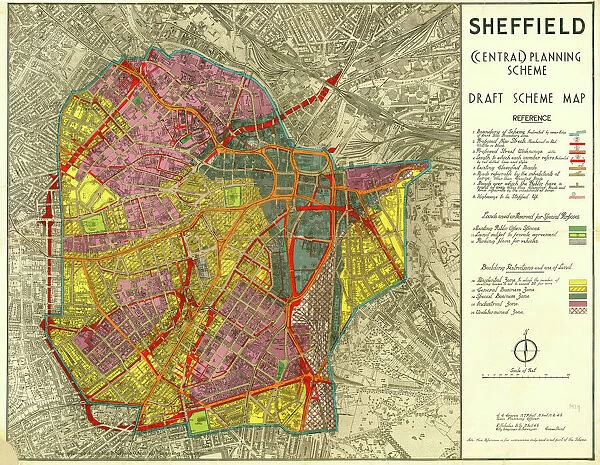 Sheffield (Central) Planning Scheme; Draft Scheme Map, 1939