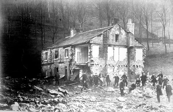 Sheffield Flood, remains of Daniel Chapmans House at Little Matlock, Loxley, household of six people were washed away and drowned, 1864