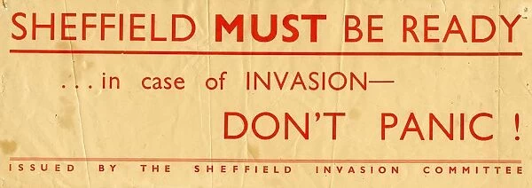Sheffield Invasion Committee: Sheffield must be ready... in case of invasion - Don t Panic