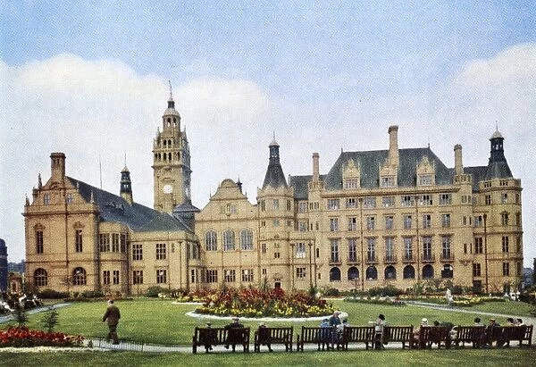 Sheffield Town Hall and Peace Gardens, 1950s