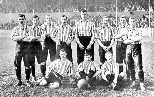 Sheffield United F. C. 1902 with Goalkeeper, (Fatty) Foulke back row, 5th from left
